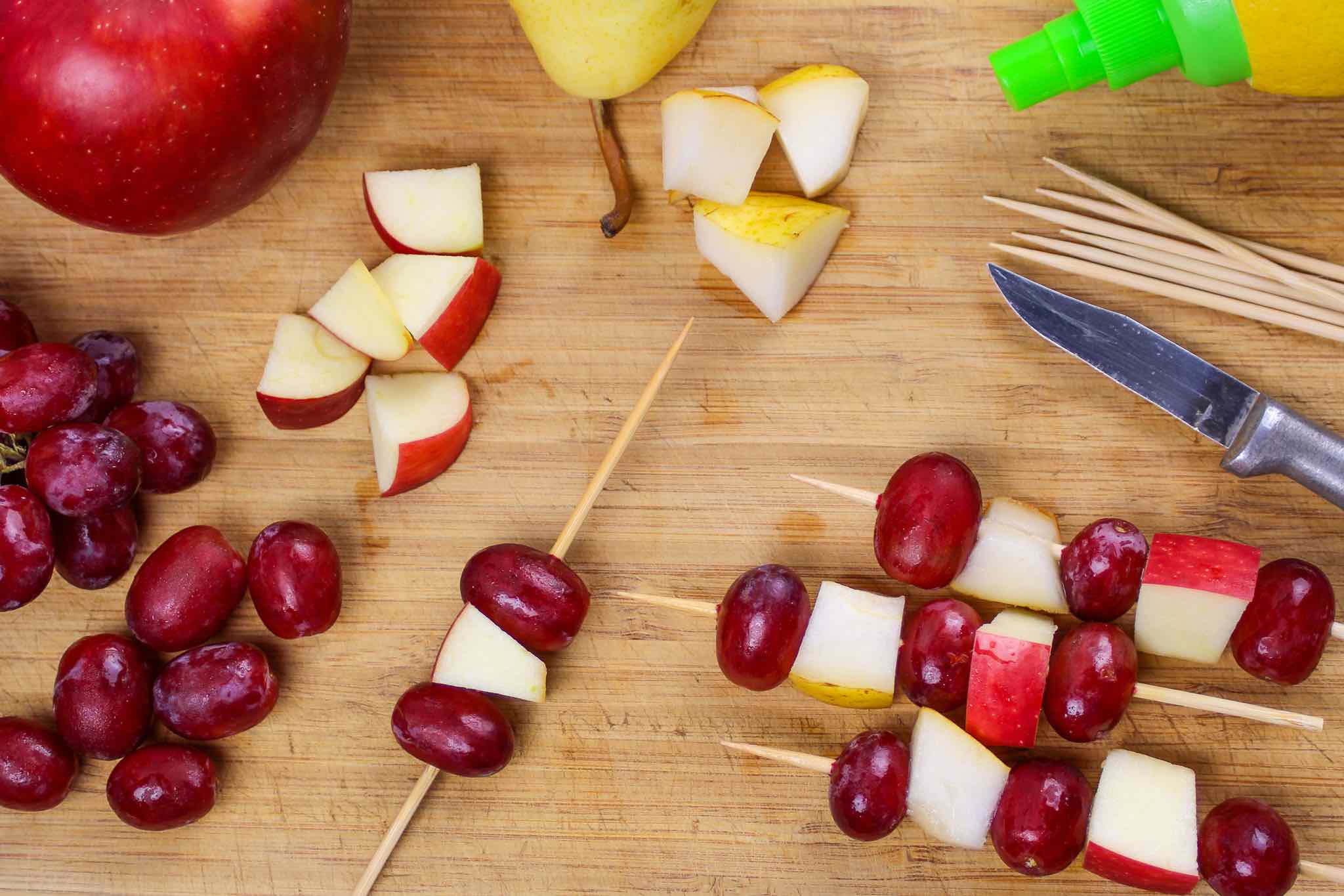 fruit kebab prepartion