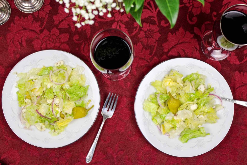 Iceberg Salad with Italian Dressing